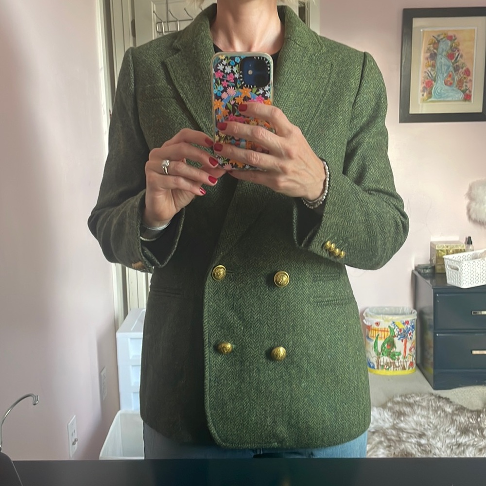 Double breasted herringbone Blazer